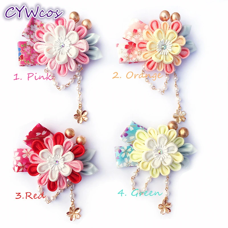 Кимоно ручной работы в японском стиле тканевый головной убор с цветами