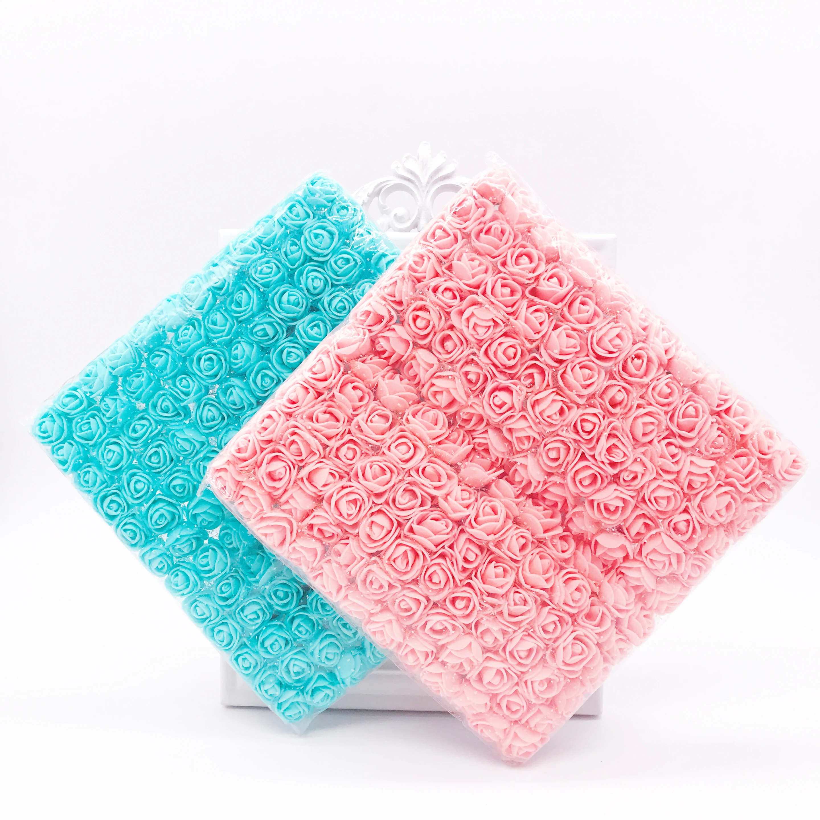 Новинка (144 шт./лот) 2 см разноцветные ПЭ розы пена мини цветок букет сплошной