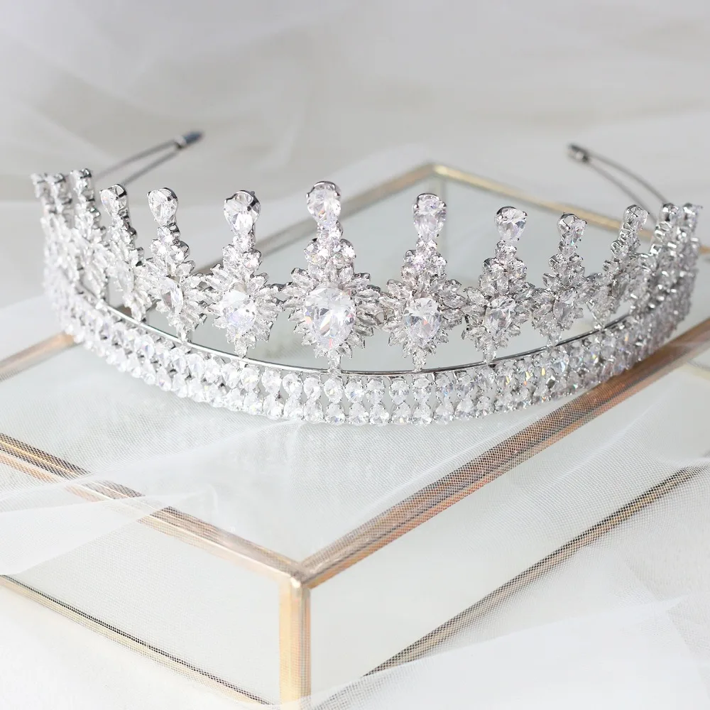 ASNORA великолепные короны из розового золота тиары циркониевые кристаллы Diadema coroa de noiva Свадебные аксессуары для волос tiara nupcial