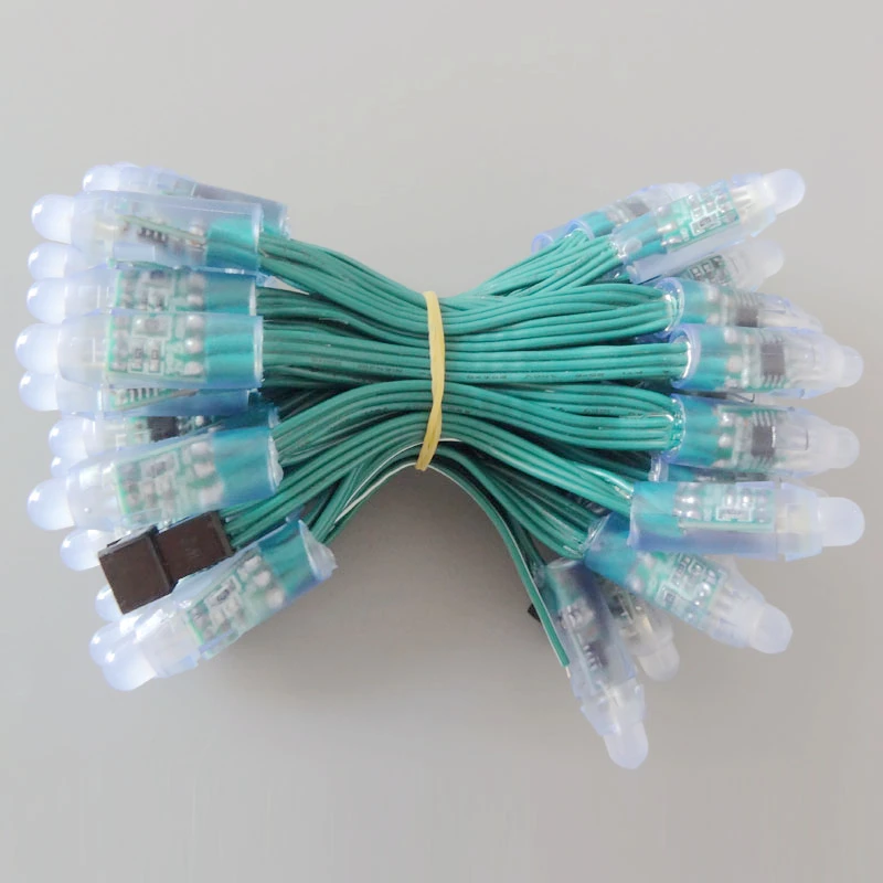 Полноцветный пиксельный модуль WS2811 12 мм 1000 шт./лот кабель с зеленым проводом В