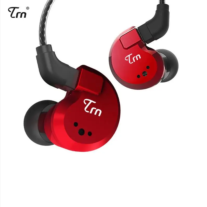Red no mic TRN V80 2BA+ 2DD гибридные металлические наушники-вкладыши IEM Hi-Fi DJ Monito, спортивные наушники для бега, наушники, гарнитура, 2Pin, съемная TRN V30 - Цвет: Red no mic