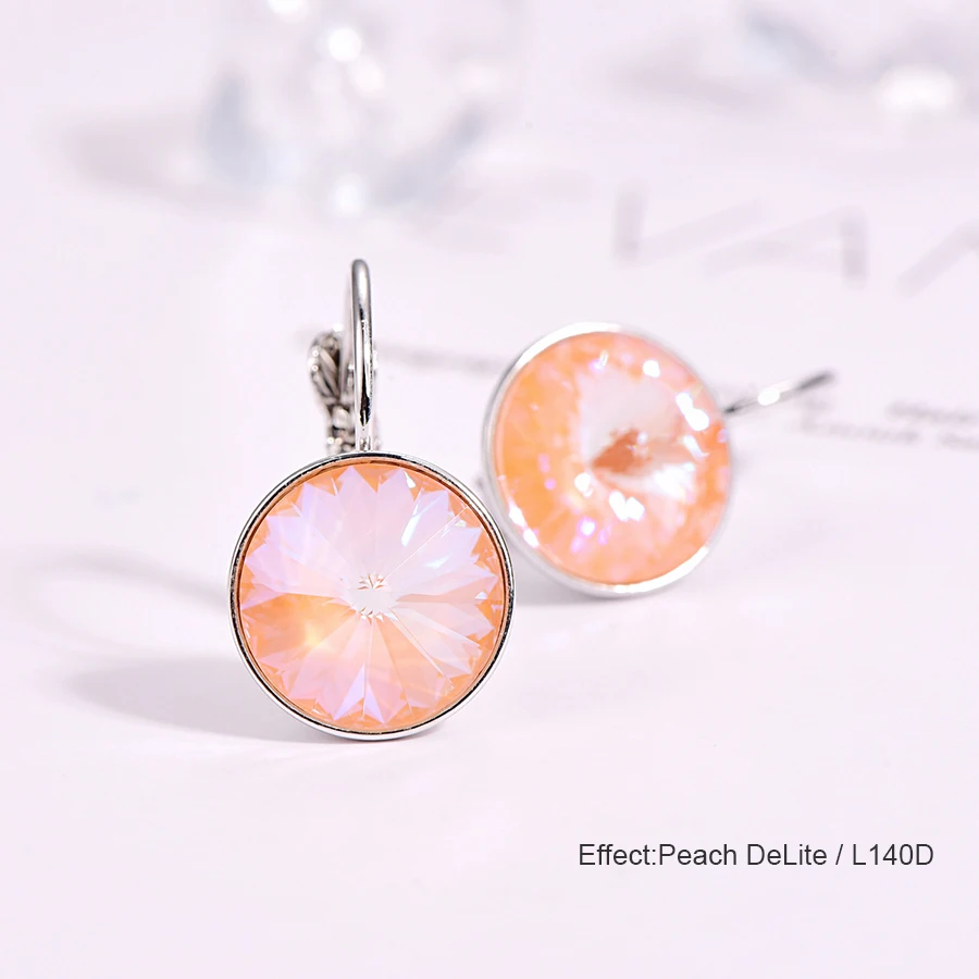 Новые модные серьги-гвоздики с кристаллами Swarovski, круглые женские серьги Bella, элегантные вечерние серьги, свадебные украшения, подарок для мамы