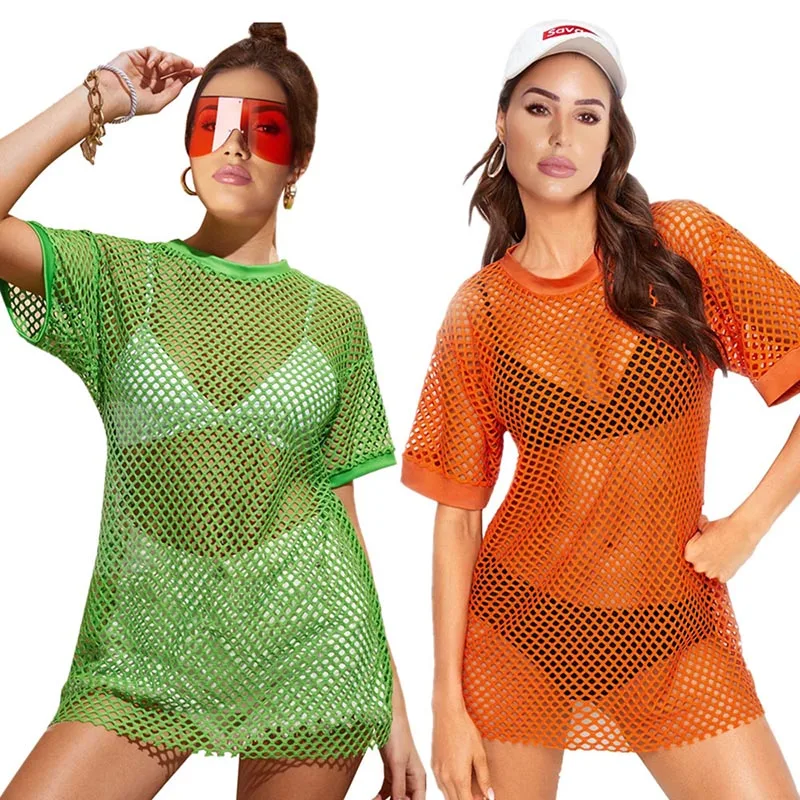 Echoine Casual O-neck Tops T Shirt See Through Short Sleeve Solid Color Women Summer Clothes 2019 2 | Женская одежда