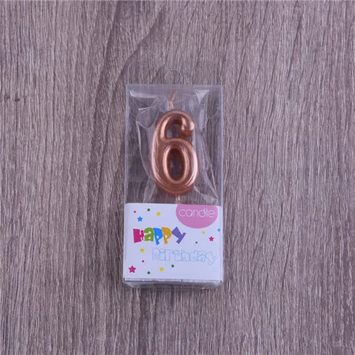 rose gold 6 С днем рождения, цвета розового золота, свечи для торта, Топпер для детей, для девочек и мальчиков, бар, детский душ, товары для свадебной вечеринки, украшение - Цвет: rose gold 6