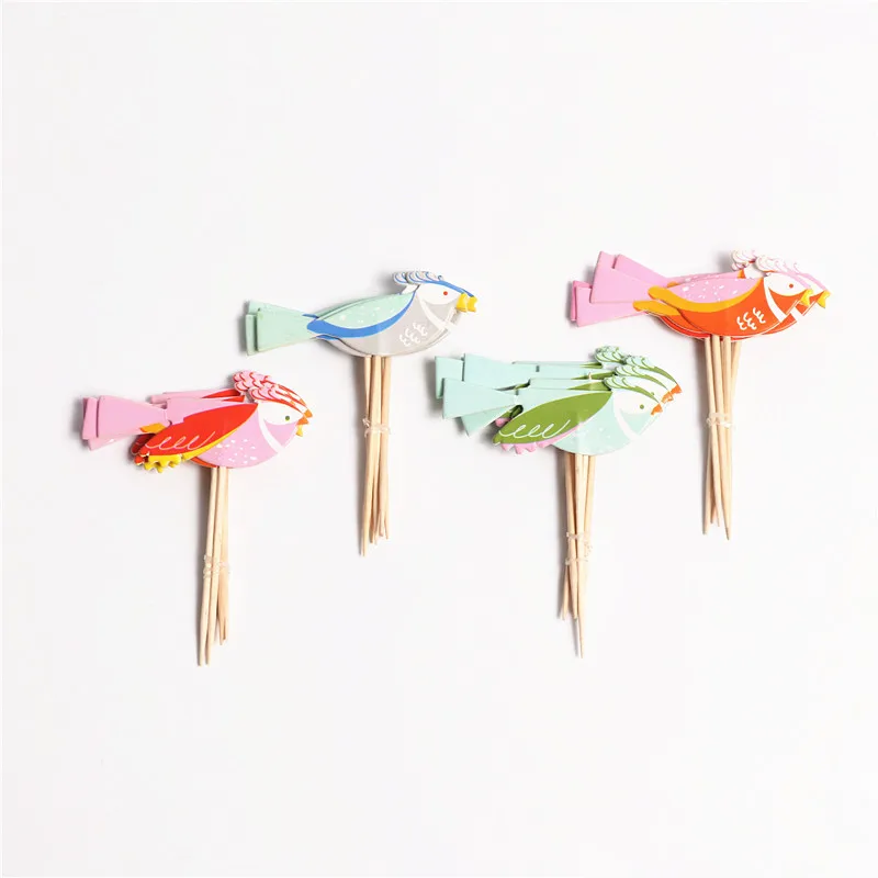 24 шт./лот Новый Дизайн милые птицы тематических вечеринок мультфильм кекс