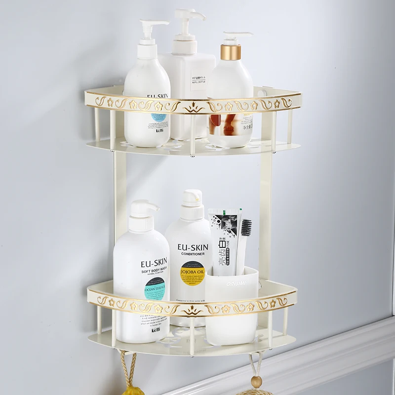 Резная полка для ванной из алюминиевого сплава Настенная Корзина ручная посуда