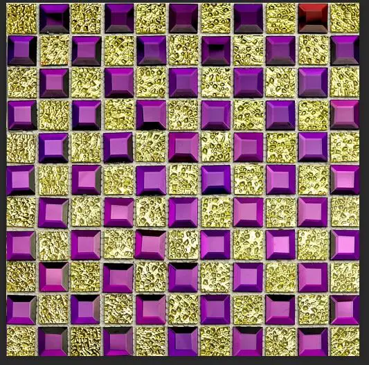 11PCS Purple Gold Фиолетовая 5 краев скошенная Хрустальная Алмазная зеркальная стеклянная мозаичная плитка для бутиков торговых и выставочных помещений, шкаф для украшения DIY, наклейка на стену - Цвет: 11PCS Purple Gold