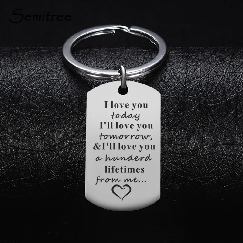 Semitree 1 шт. Нержавеющая сталь брелок I Love You Forever для влюбленных пар подарки для парня девушки автомобильный брелок для ключей, аксессуары