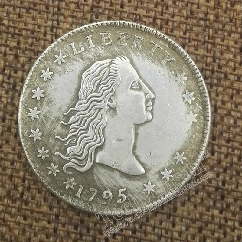 

50 шт./партия, старые медные и серебряные монеты 1795 США