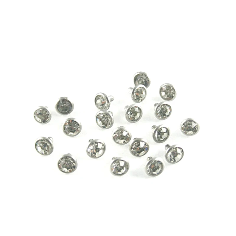 

8mm clear Glass Round Rhinestone (in gold frame) Rivet Stud