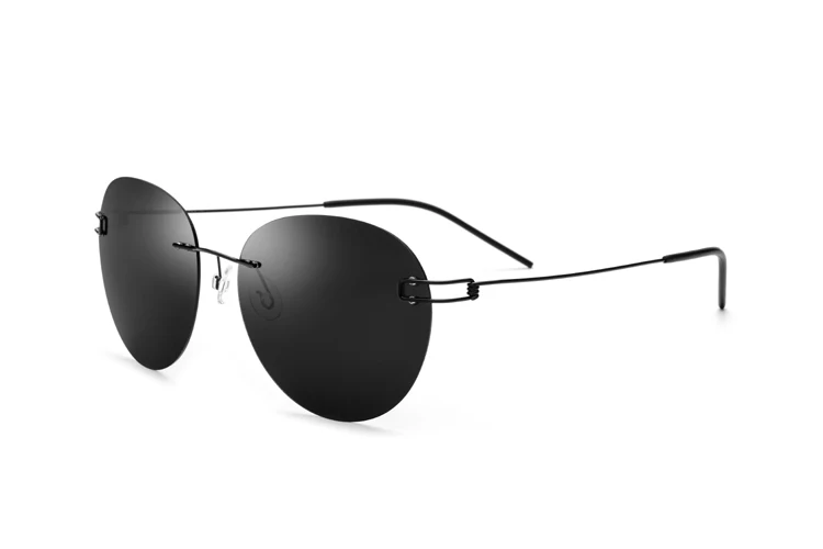 100% реальные Титан Ultralight поляризованные Круглые Солнцезащитные очки Для мужчин