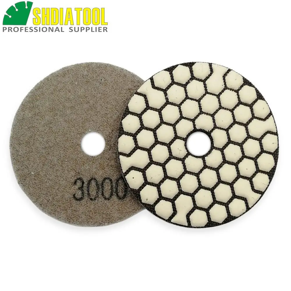 SHDIATOOL 6pcs 80mm #3000 Resin Bond Flexible Diamond Dry Polishing Pads marble ceramic Sanding Disks 3inch gringding disc | Инструменты