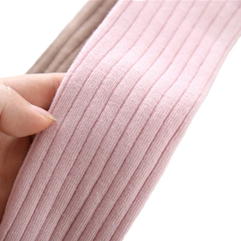 Осенне-зимние колготки для девочек однотонные маленьких Хлопковые вязаные милые