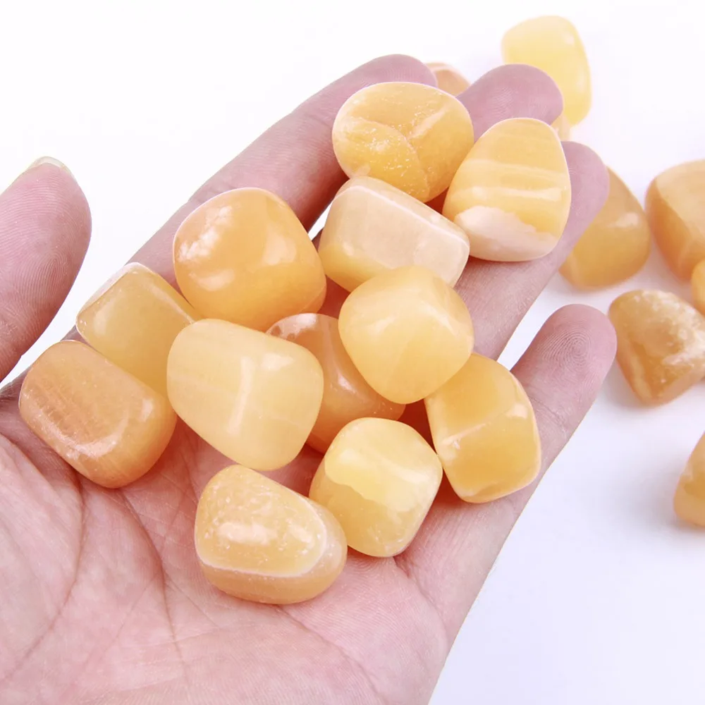 1/2lb объемные натуральные резные камни Оранжевый Кристалл кальцита целительная