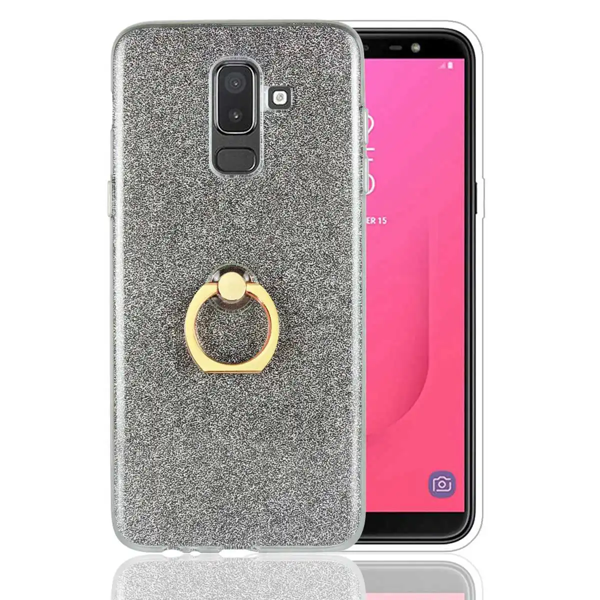 Блеск стенд для колец на палец samsung Galaxy J8 2018 чехол Крышка силиконовая