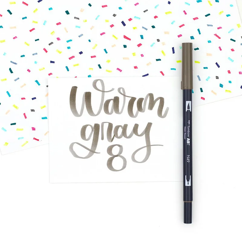 N49 TOMBOW AB-T художественная кисть Ручка японская каллиграфия ручка 96 цветов Двойные головки Профессиональный водный маркер ручка для рисования - Цвет: N49