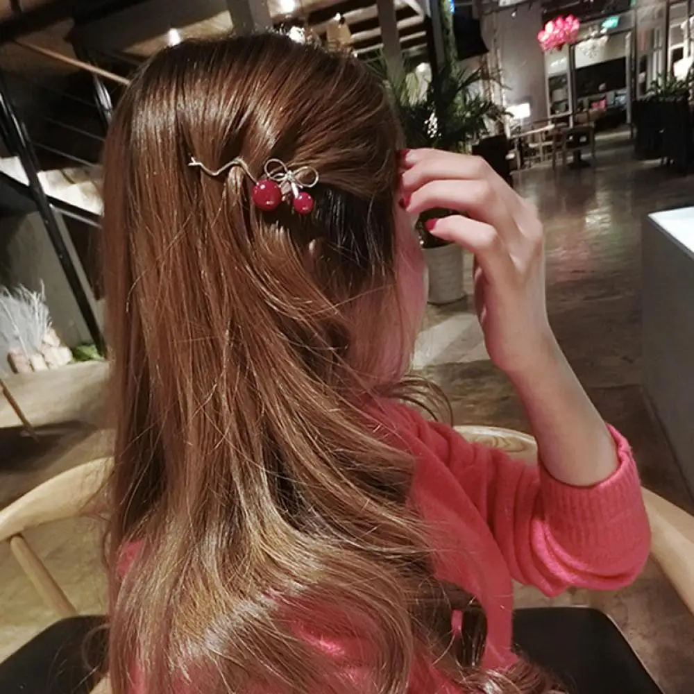 Заколки для волос в форме вишни женщин и девушек милые шпильки Корейском стиле с