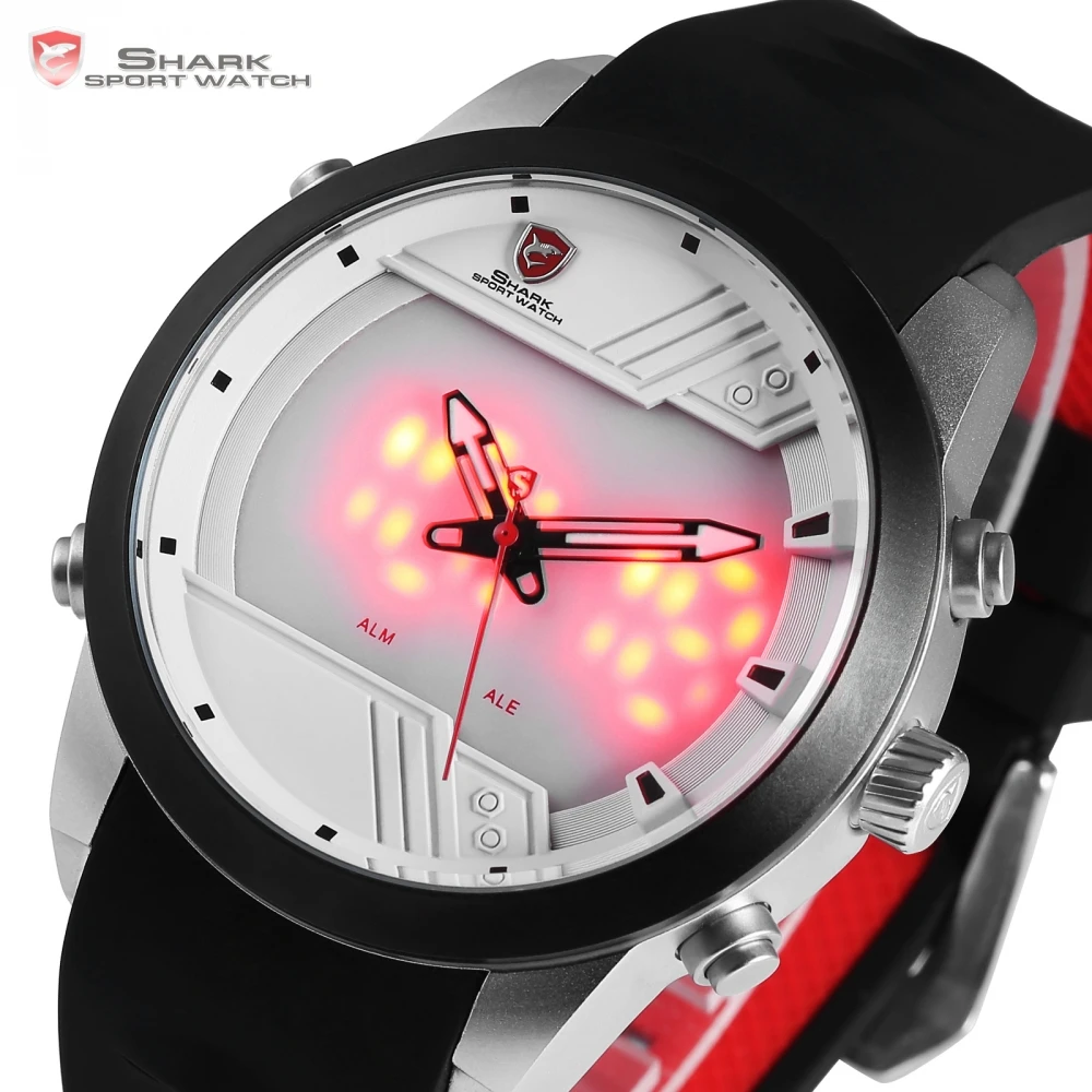 Sawback Ангел Shark Спортивные Часы НОВЫЙ Дизайн LED 3 Г Белый коробка Календарь