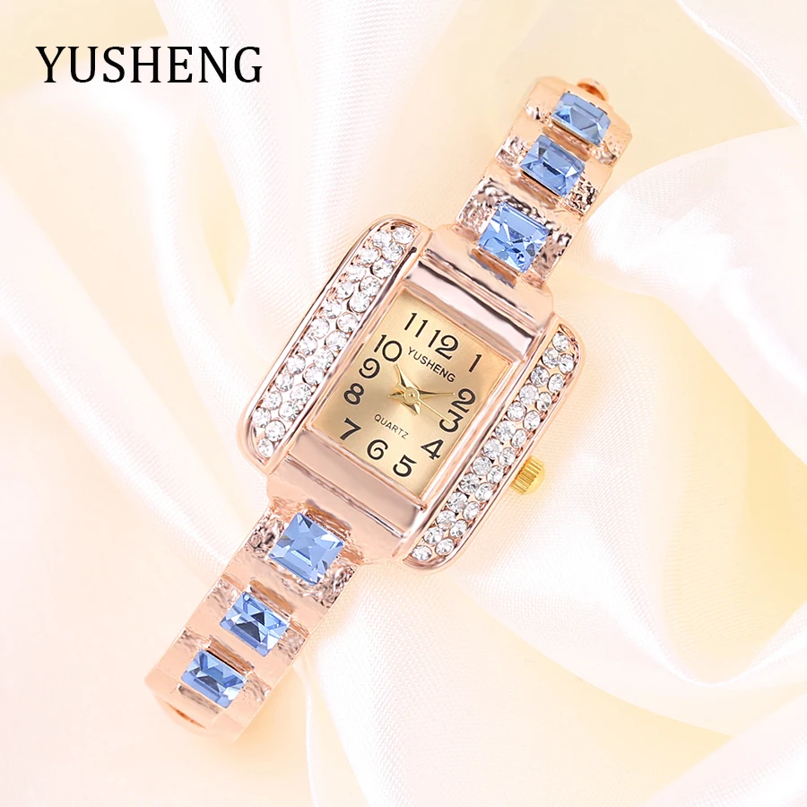 Yusheng 2018 новый бренд Для женщин часы-браслет Мода сплава наручные Часы женское
