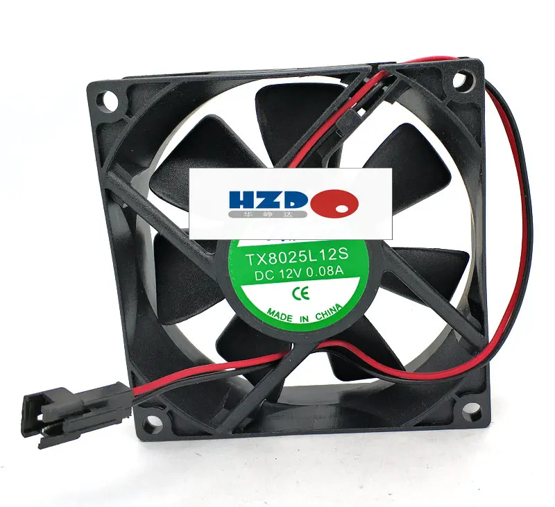 HZDO TX8025L12S 12 В 0.08A 8 см 80x80x25 мм тихий вентилятор охлаждения