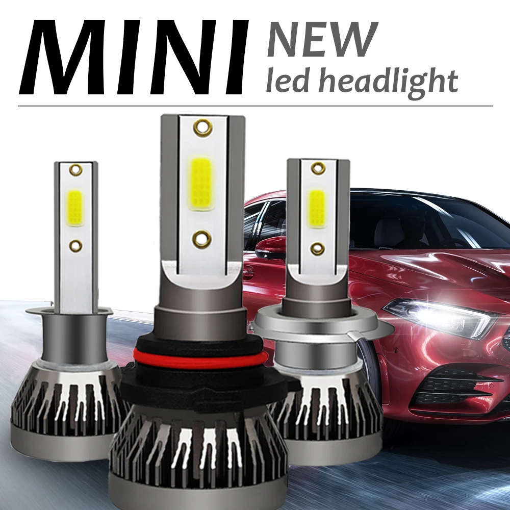 

2Pcs Car Headlight H7 H1 LED Bulbs H4 9003 H8 H11 Car Headlamps Kit 9005 9006 120W Mini Lamp 12000LM 6000K Fog Light LED Lamp