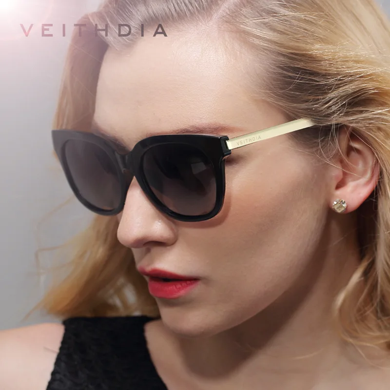 VEITHDIA с УФ защитой TR90 Для женщин солнцезащитные очки поляризованные зеркальные