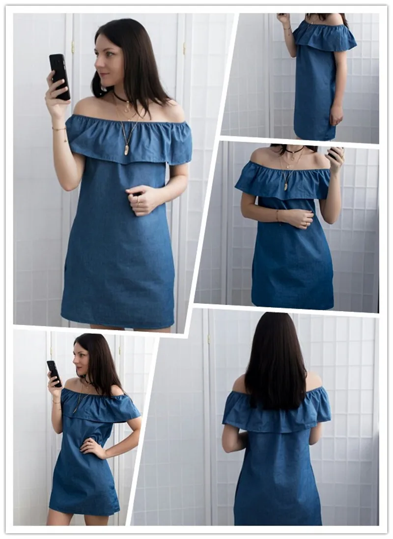 Женские джинсы с вырезом лодочкой Faroonee Летние повседневные топы рукавами