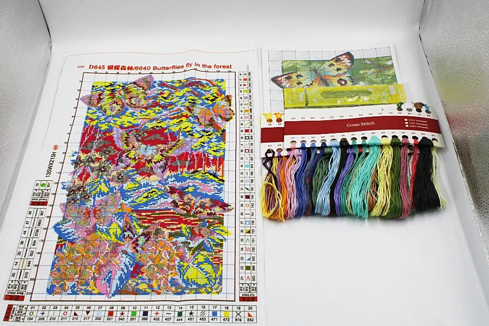 

JOY SUNDAY,Needlework,DIY DMC Cross stitch,Sets For Embroidery kit Butterfly forest home decoration Counted Cross-Stitching