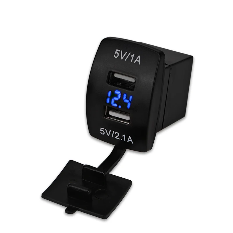 

1PC 12v Dual USB Socket Car Charger Voltmeter Waterproof Boat Motorcycle USB Cigarette Lighter Adapter Voltmeter Socket 12v 24v