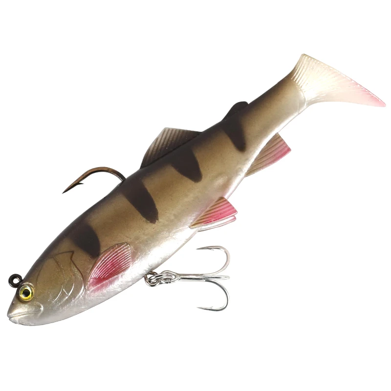 06 Kingdom Pike рыболовные приманки 120 мм 38 г воблеры свинья Shad мягкие Т-образные хвостовые свинцовые головки тонущие рыболовные приманки сумасшедшая приманка для форели - Цвет: 06
