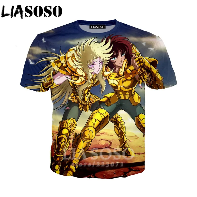 LIASOSO летняя новая модная мужская и женская толстовка с 3D принтом аниме Saint Seiya