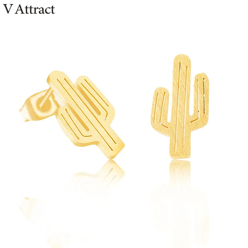 V притягивающие минималистичные Brincos Bijoux Femme из нержавеющей стали Saguaro