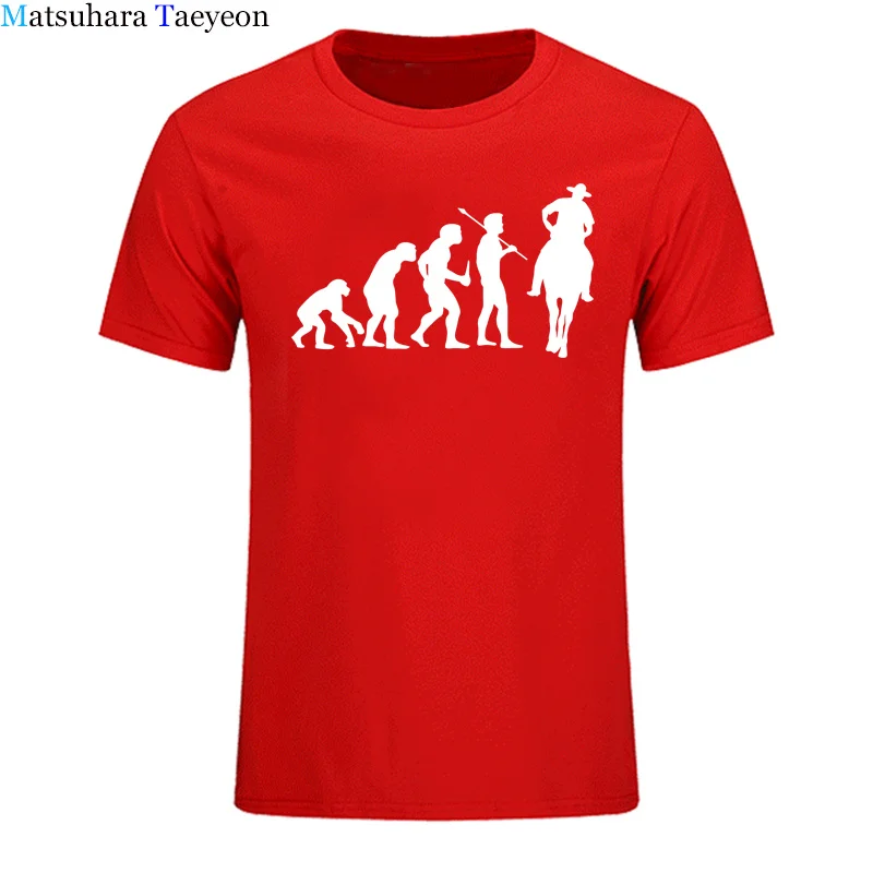 Мужская футболка с коротким рукавом evolution Cowboy Horse Rider Saddle Car Повседневная