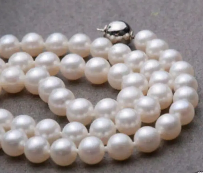 Beautiful AAA 8-9MM WHITE ROUND PEARL NECKLACE 18&quot 36&quot | Украшения и аксессуары