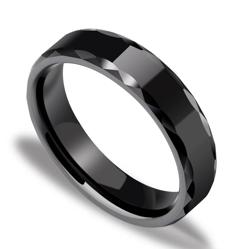 

New Arrived Black Hi-Tech Ceramic Ring for Man with Flat Tops 4mm/6mm Width for Party, Wedding Free Shipping