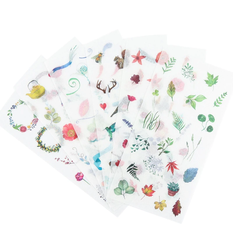 

15packs/lot Cute Watercolor World Decorative Scrapbooking Stickers Transparent PVC DIY Diary Album Sticker Label Wholesale