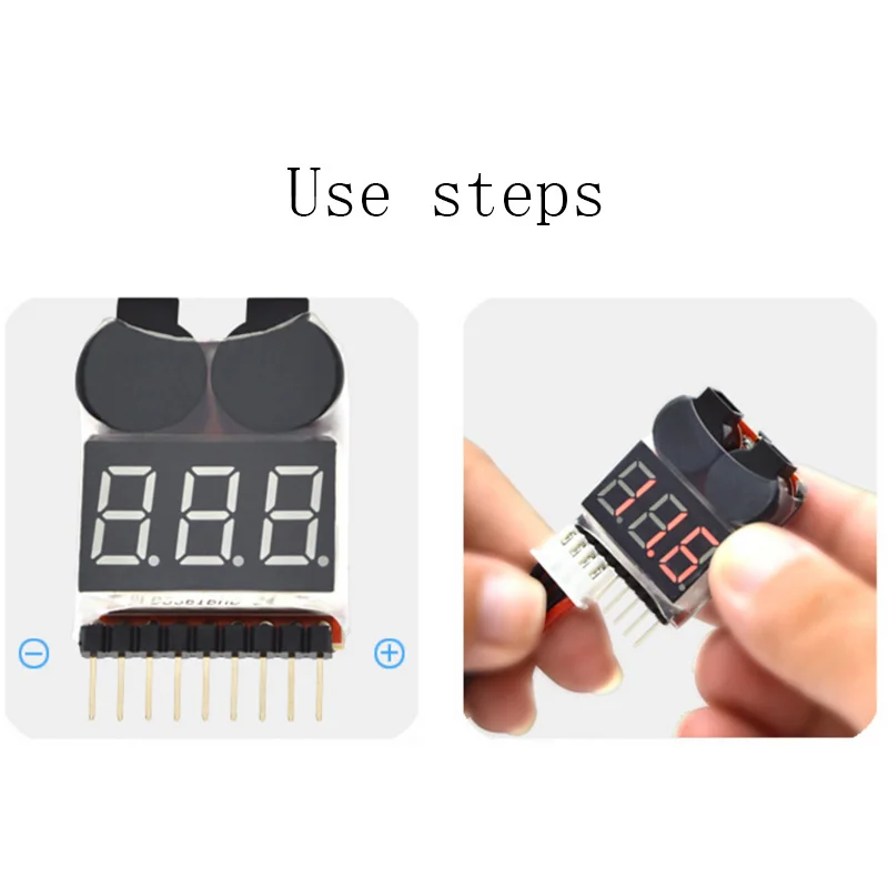 1-8S LED Lipo батарея монитор Индикатор напряжения Проверка тестер низкого Звуковой