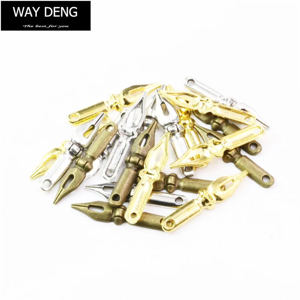 Набор из 12 разноцветных металлических подвесных подвесок в форме ручки 32x7 мм