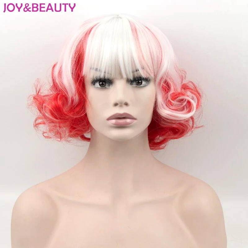 Парик для косплея JOY & BEAUTY 20 см термостойкие синтетические волосы белые синие