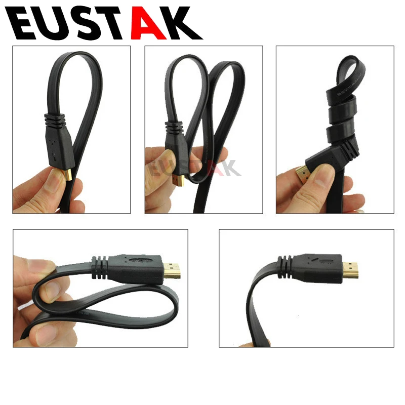 3FT 0 3 M 5 1 3M 5M 10M позолоченный штекер Мужской HDMI кабель 4 Версия плоская линия