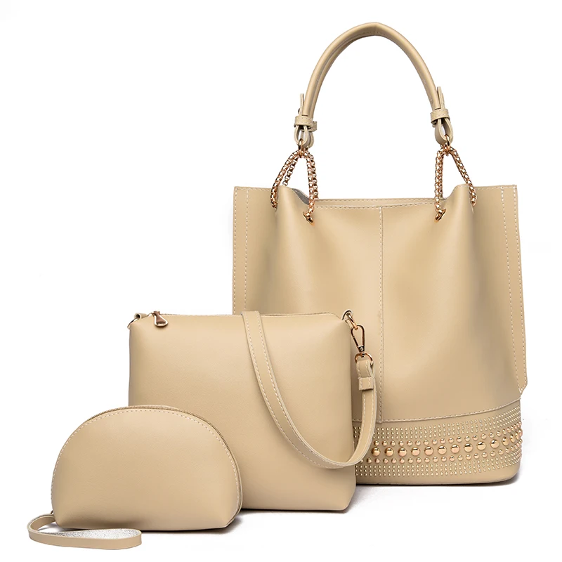 3 комплекта женские Сумки из искусственной кожи с заклепками|Сумки ручками| |