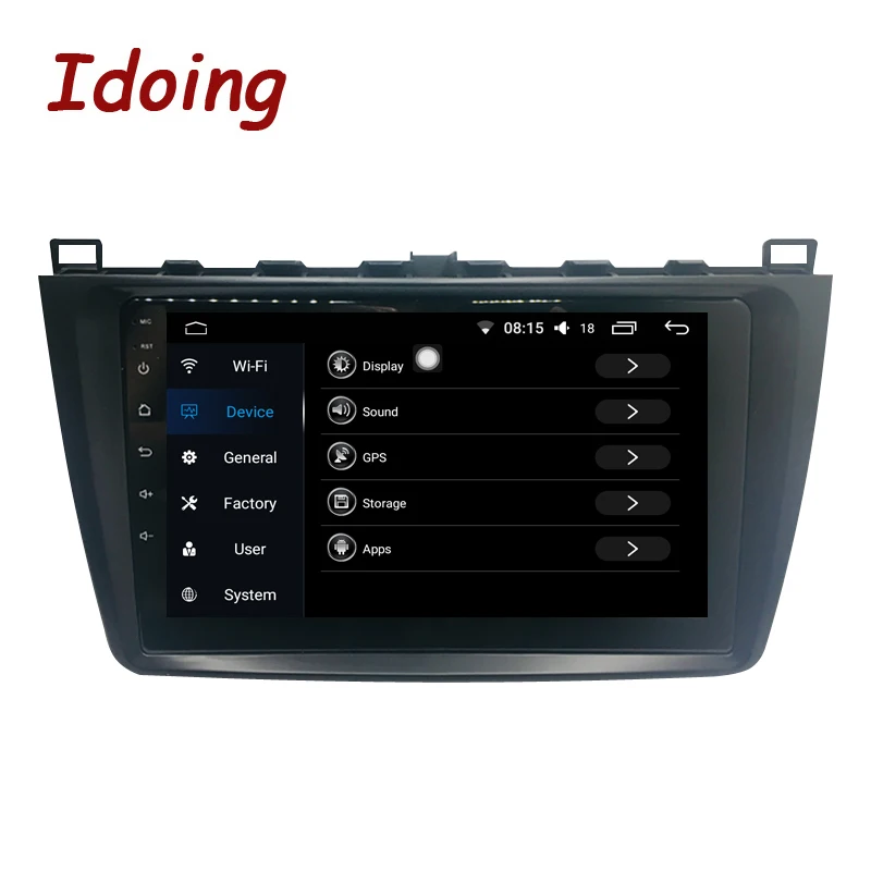 Idoing " Android8.1 автомобильный Радио Аудио мультимедиа gps плеер для Mazda 6 II Ultra Ruiyi 2 2007-2012 ips 2.5D 4G+ 64G 1Din Восьмиядерный
