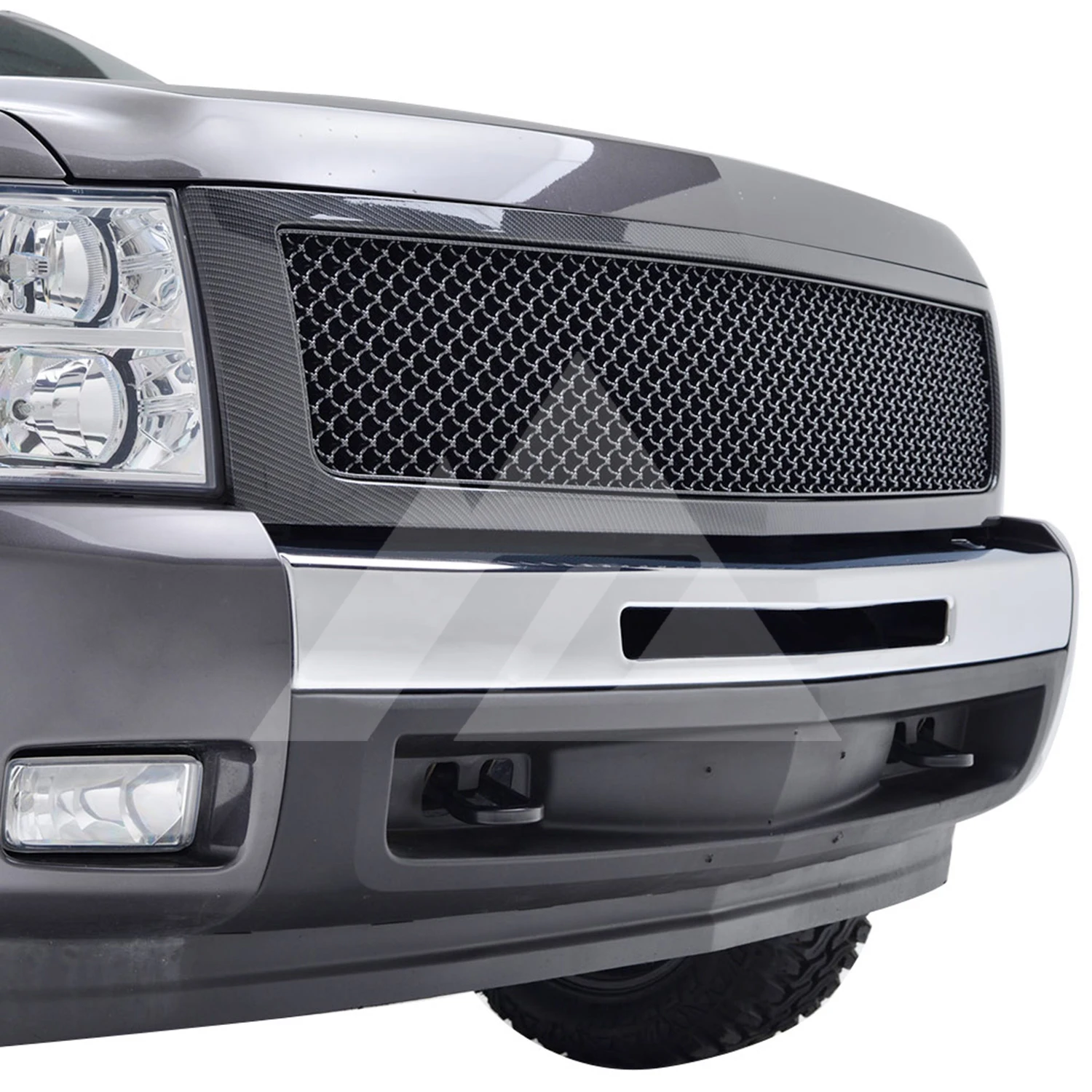 Для 2007 2008 2009 2010 2011 2012 2013 Chevrolet Silverado 1500 ABS сетка из углеродного волокна упакованная решетка