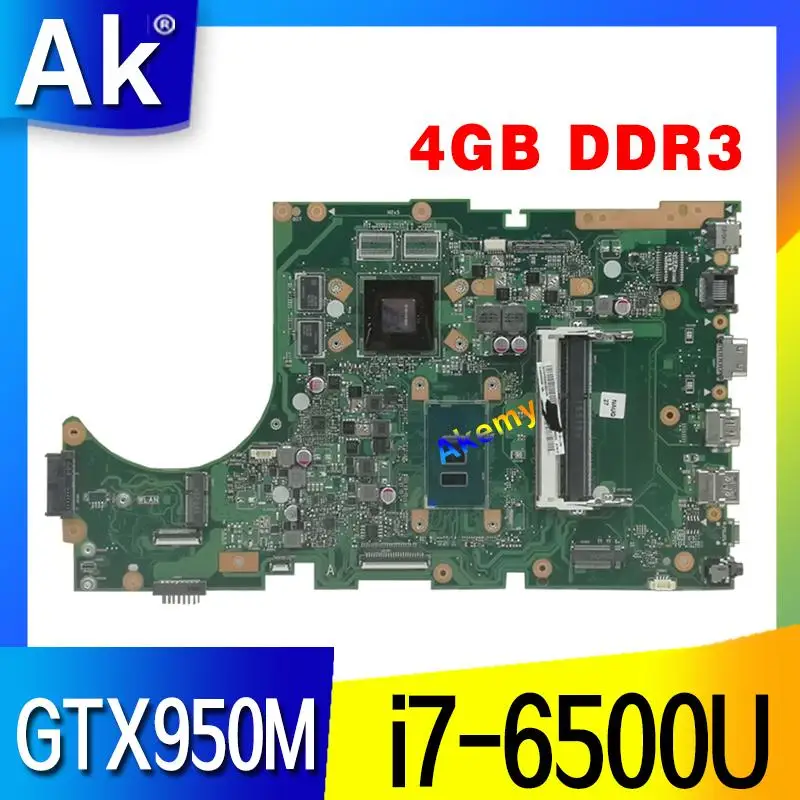 X756UX материнская плата для ноутбука ASUS X756U X756UWK X756UX X756UJ X756UB X756UV материнская плата i7-6500U GTX950M/4 GB DDR3Memory слот