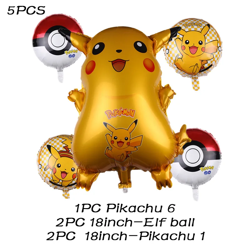 Мультфильм Пикачу Pokemon Go фольгированные шары с днем рождения украшения для детской вечеринки игрушки для детского дня рождения