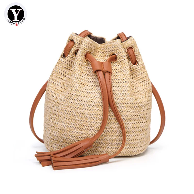 Yirenfang маленькая Летняя женская сумка через плечо роскошные соломенные