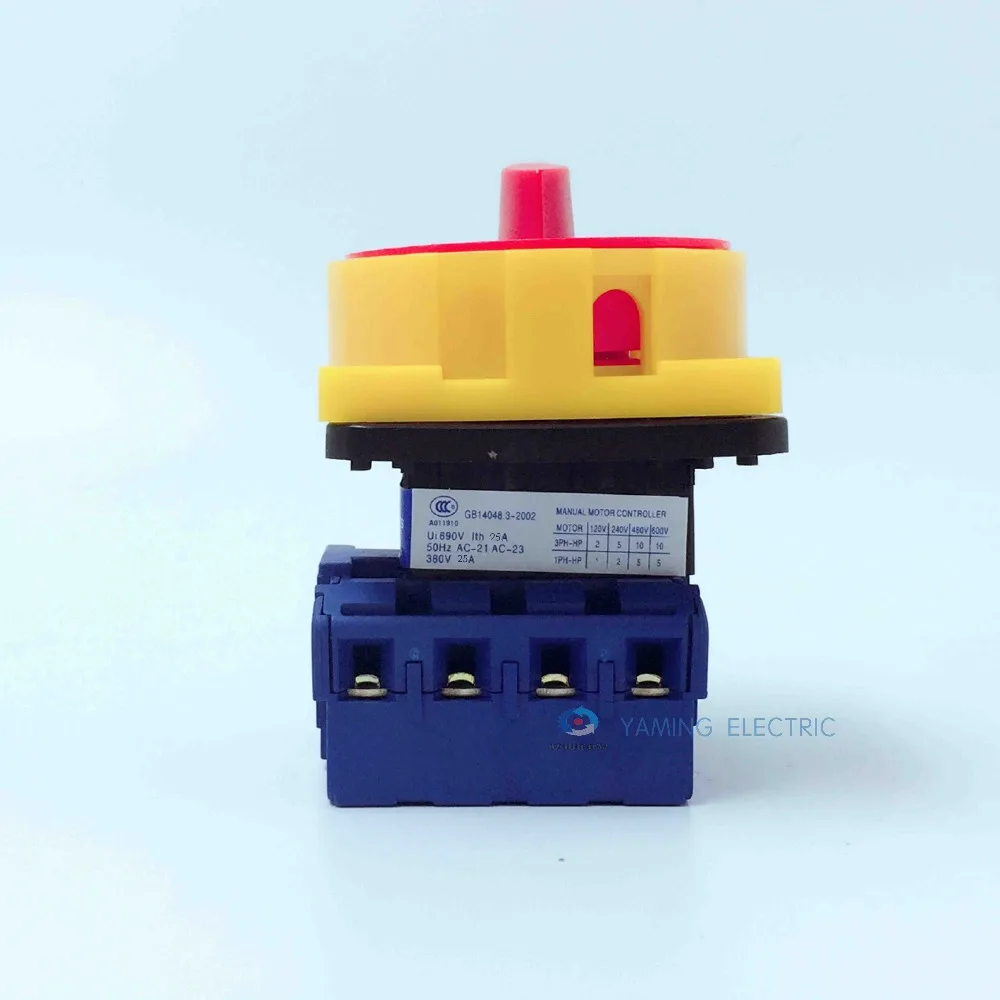 Переключатель изолятора 4p 25A желтый и красный навесной замок переключатель