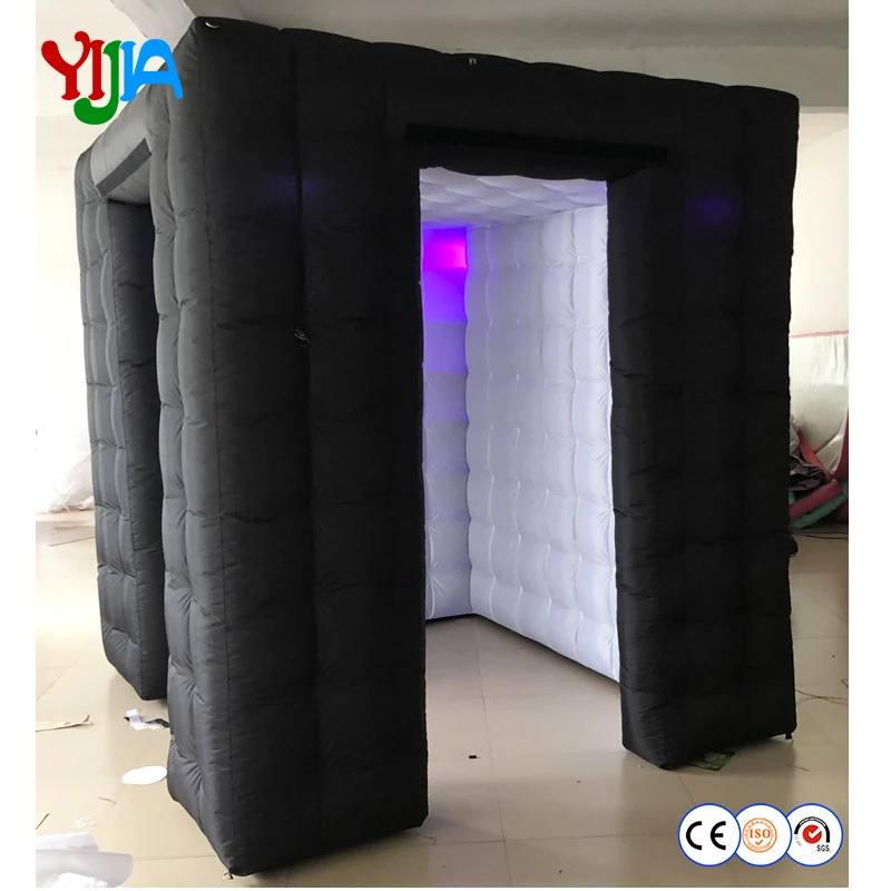 2.25M Two Entrance Nice Cabin With Multi Color Changing LED lights Inner Air blower Inflatable Photo Booth for Wedding Party | Дом и сад