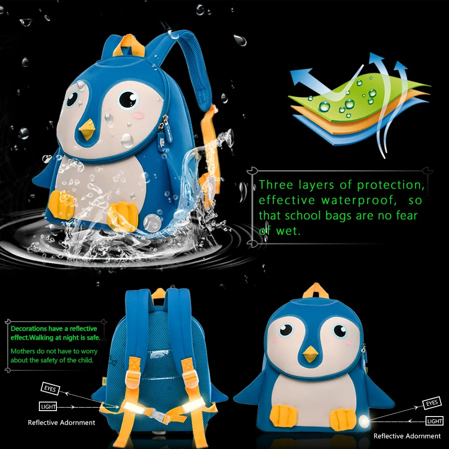 Рюкзаки Cocomilo с 3D рисунком для мальчиков и девочек детская школьная сумка