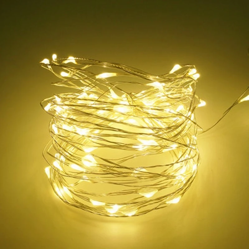 10 м DIY медная проволока гирлянда светодиодная на батарейках праздничный